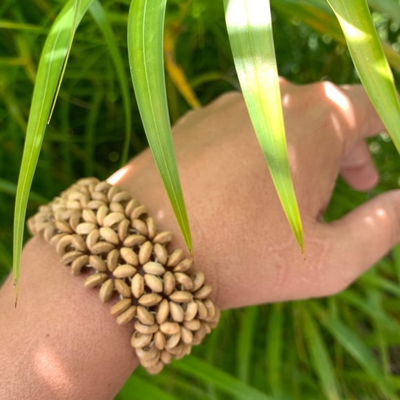 HANDMADE FOLK WOOD bracelet OS jewelry beads boho - Picture 2 of 10